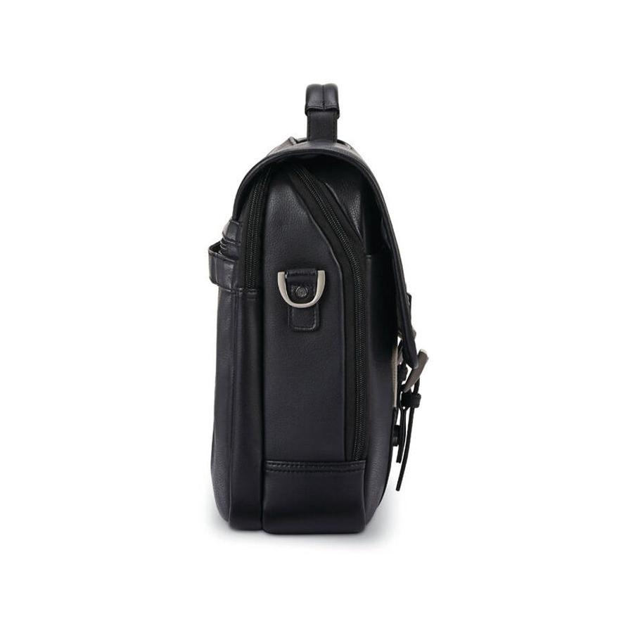 Samsonite Classic Leather Flapover Satchel Black Black