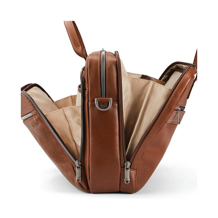 Samsonite Classic Leather Toploader Briefcase Cognac Cognac