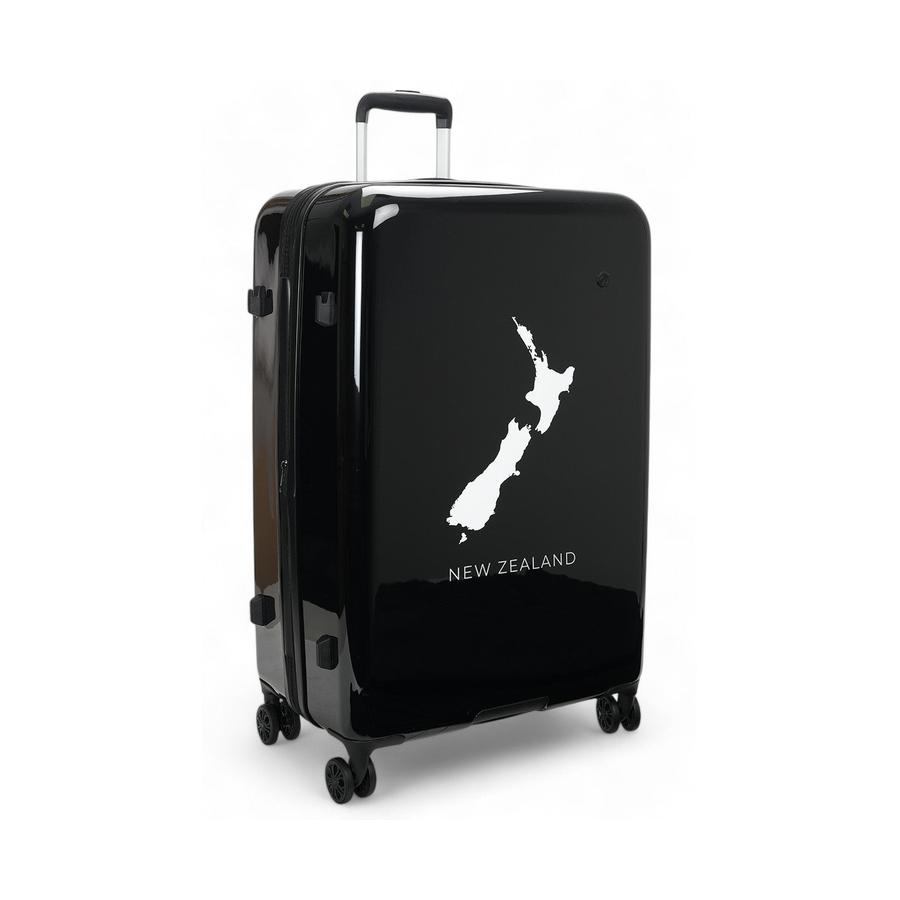 Caselite NZ Map 77cm Hardside Checked Suitcase Black Black