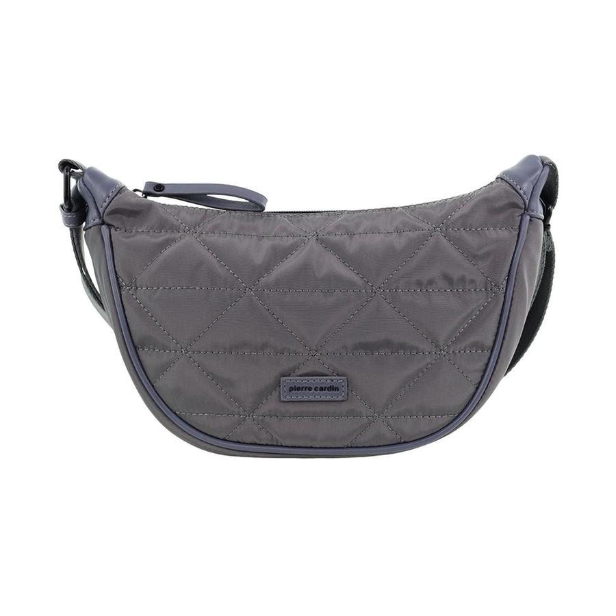 Pierre Cardin Charlise Ladies Nylon Crescent Cross-Body Bag Grey Grey
