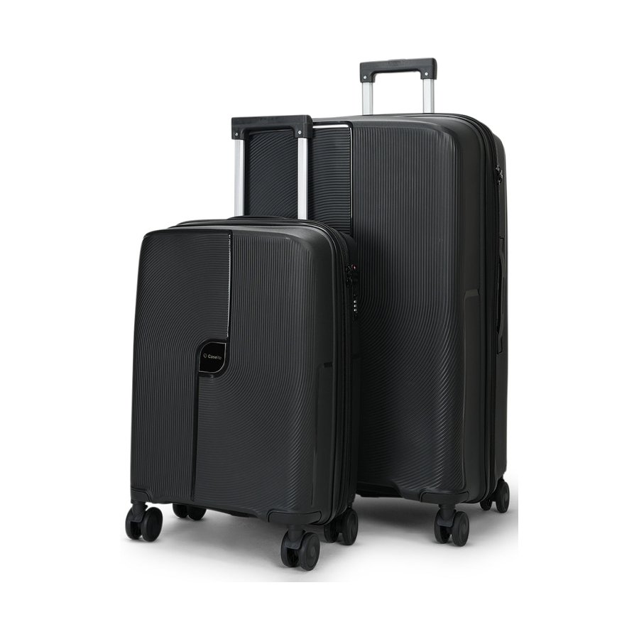 Caselite Aero 56cm & 75cm Hardside Luggage Set Black Black
