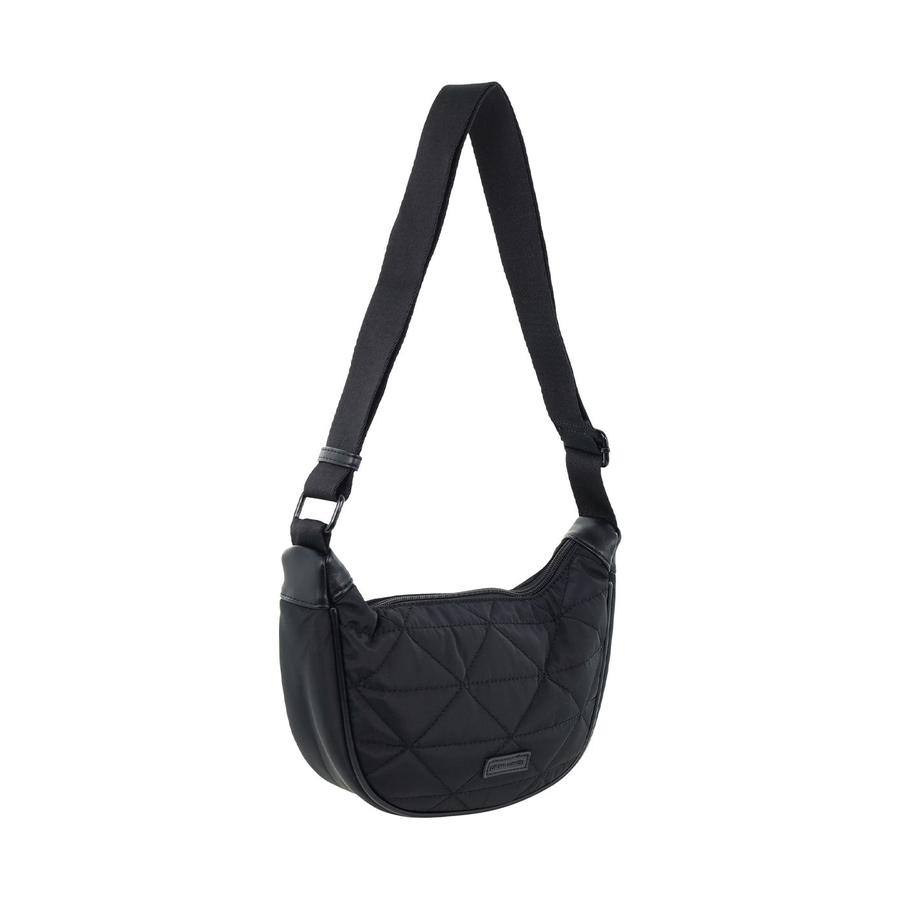 Pierre Cardin Charlise Ladies Nylon Crescent Cross-Body Bag Black Black