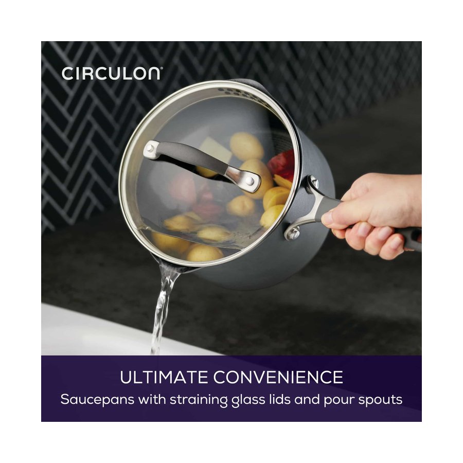 Circulon ScratchDefense A1 18cm Covered Saucepan Black Black