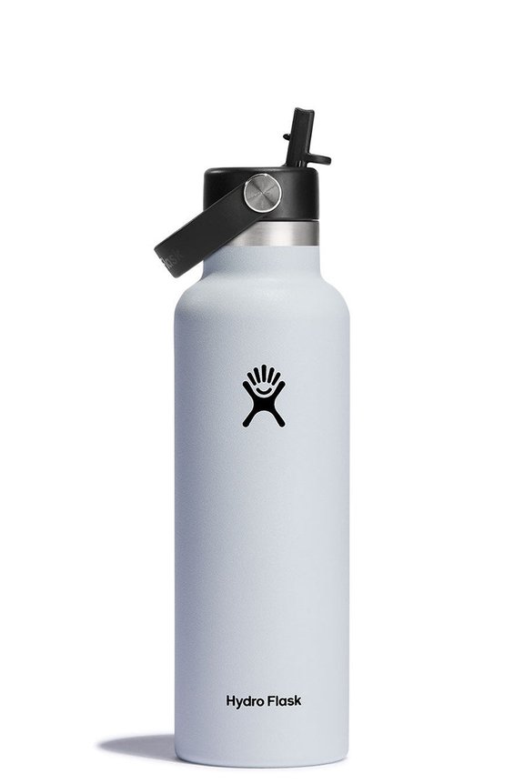 Hydro Flask 21oz (621ml) Standard Mouth Drink Bottle w/ Flex Straw Cap White