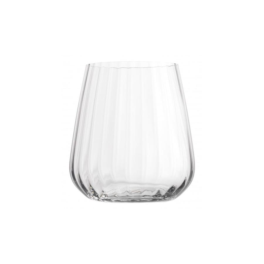 Luigi Bormioli Optica 450ml Stemless Wine Glass Gift Set of 4 Clear Clear