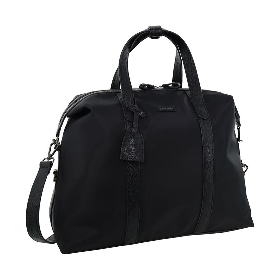 Pierre Cardin Dillon Unisex Nylon Travel Overnight Bag Black Black