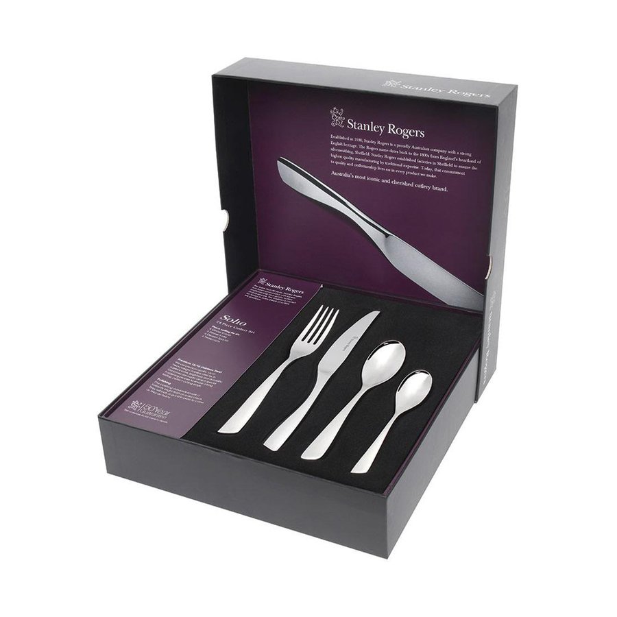 Stanley Rogers Soho 24 Piece Cutlery Set Stainless Steel Stainless Steel