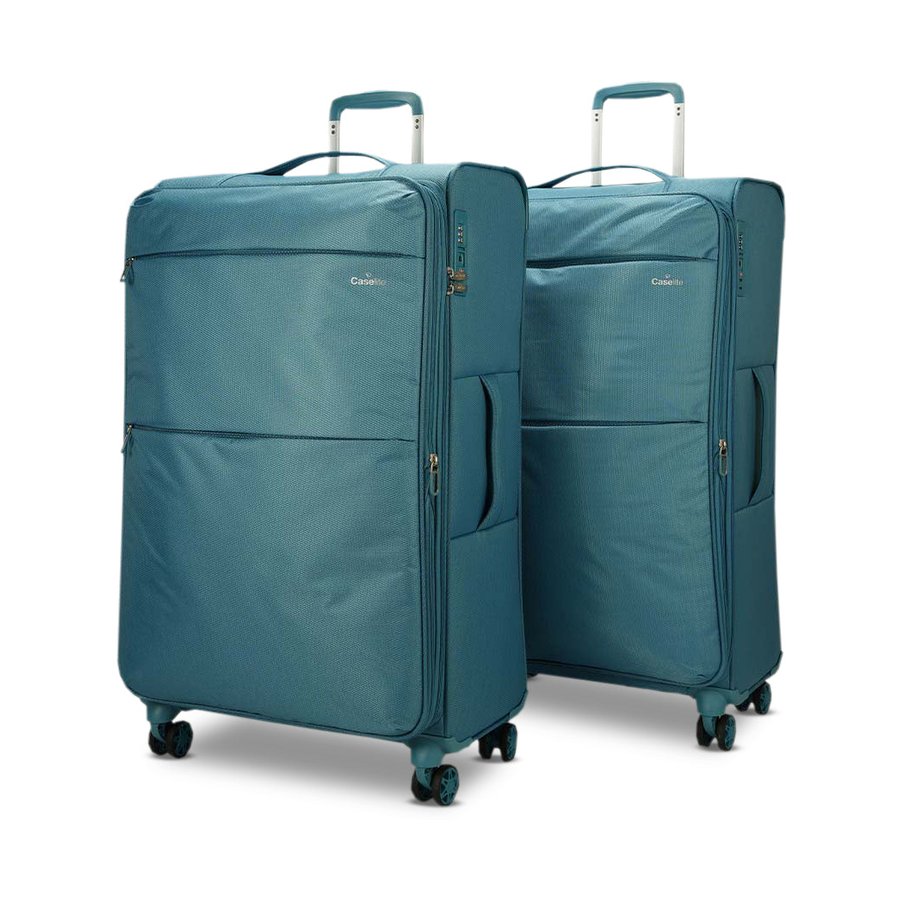 Caselite Ultra 80cm & 80cm Softside Luggage Set Teal Teal