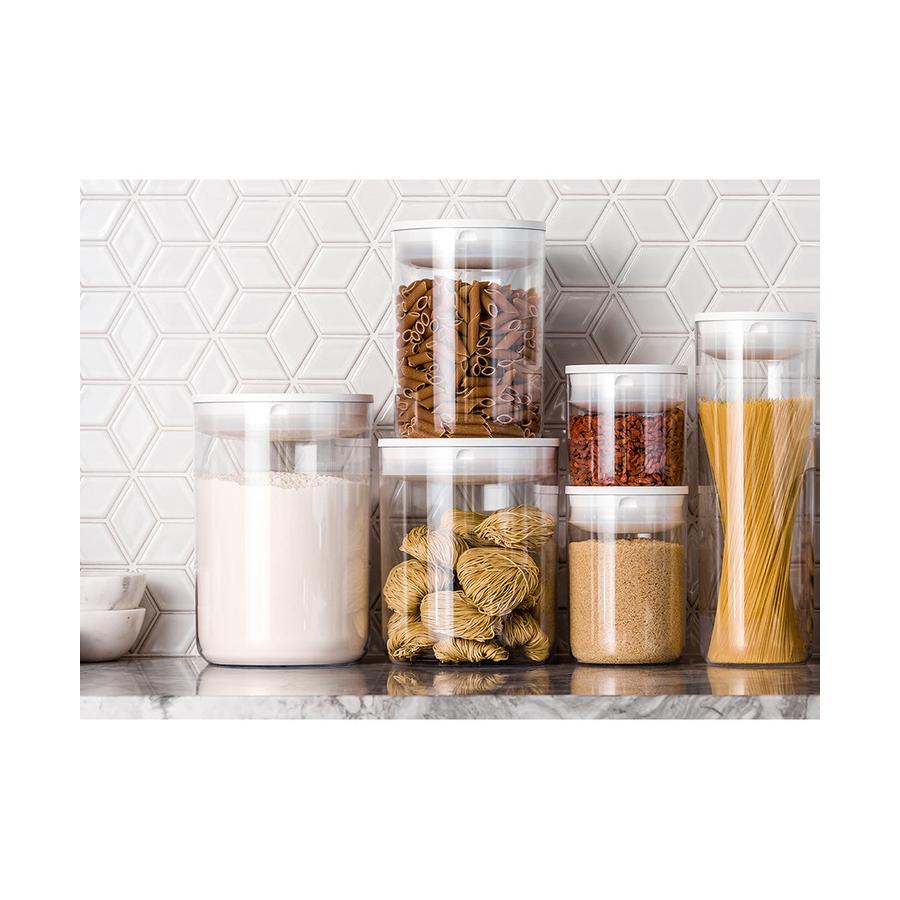 ClickClack Pantry Round 1.6L Storage Container White White