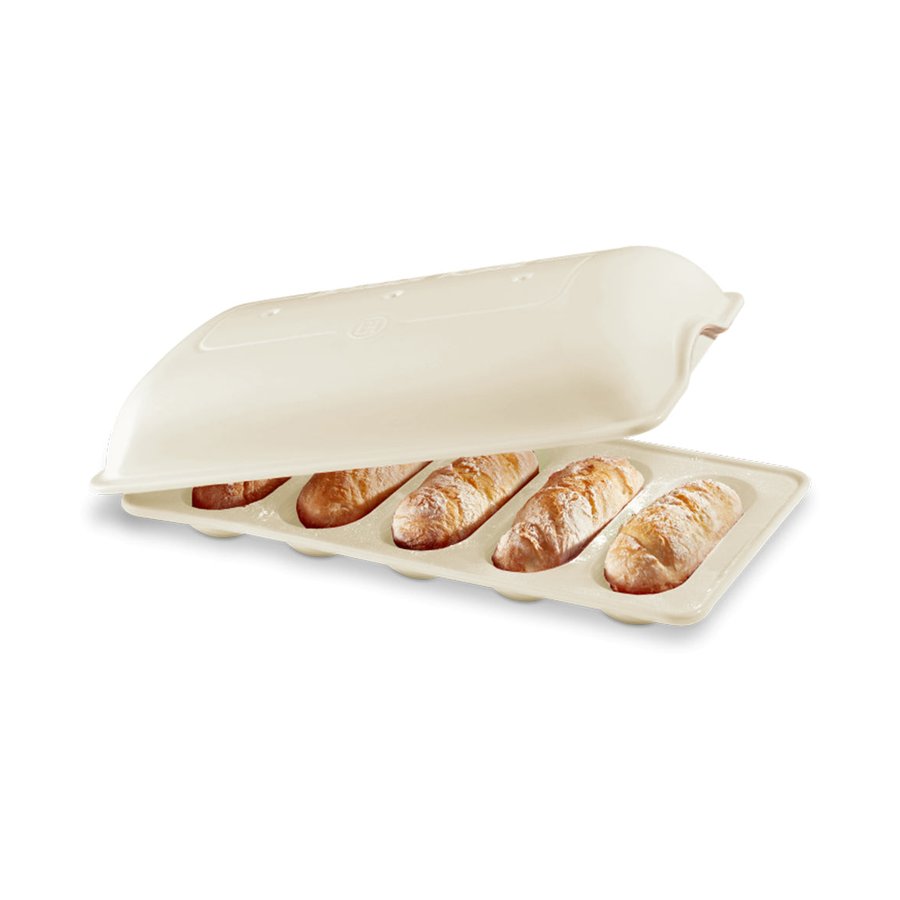Emile Henry Mini Baguettes Bread Baker Linen Linen