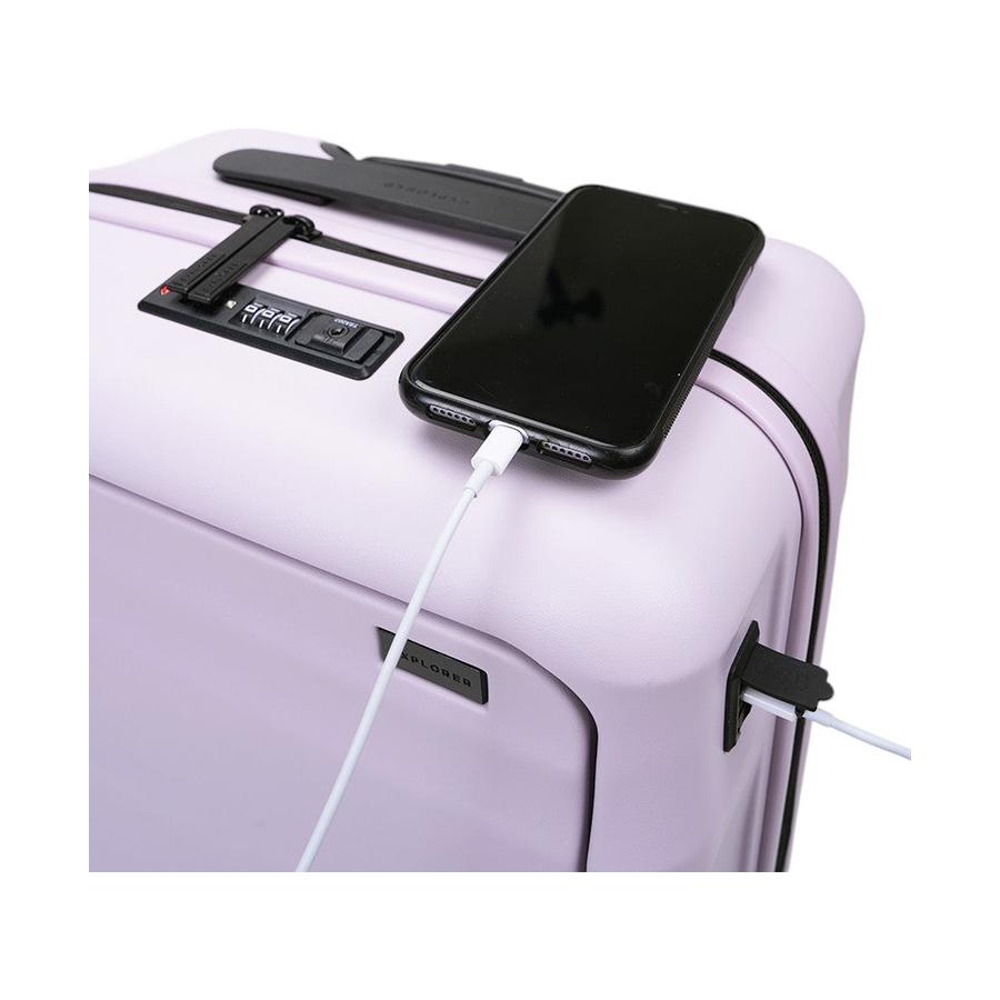 Explorer Luna-Air 55cm Front Access Hardside Carry-On Suitcase Lilac Lilac