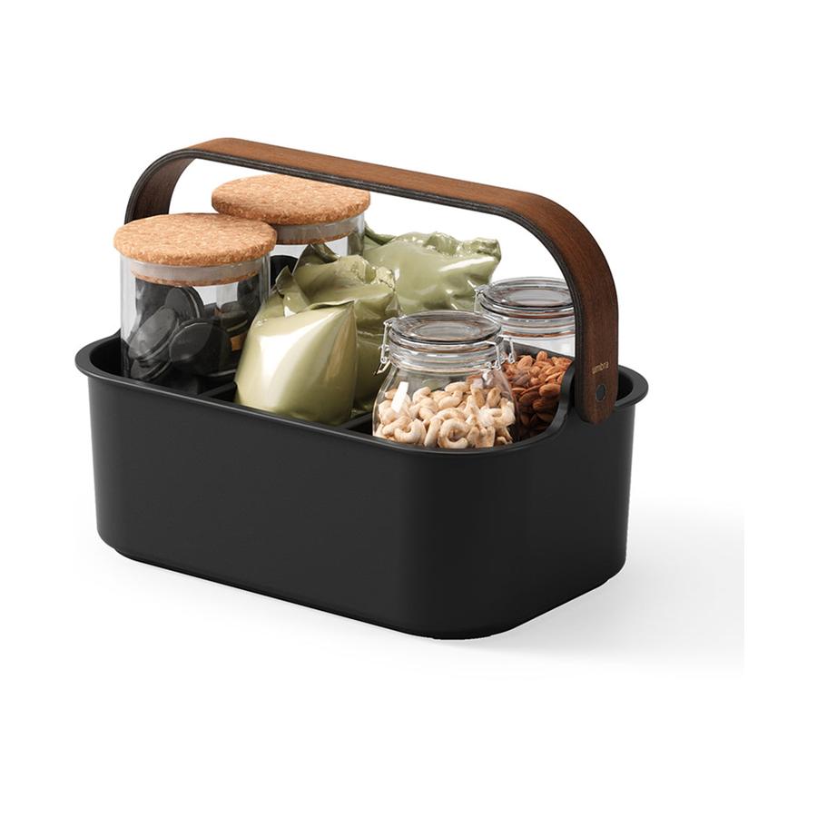 Umbra Bellwood Small Stackable Bin Black/Walnut Black/Walnut
