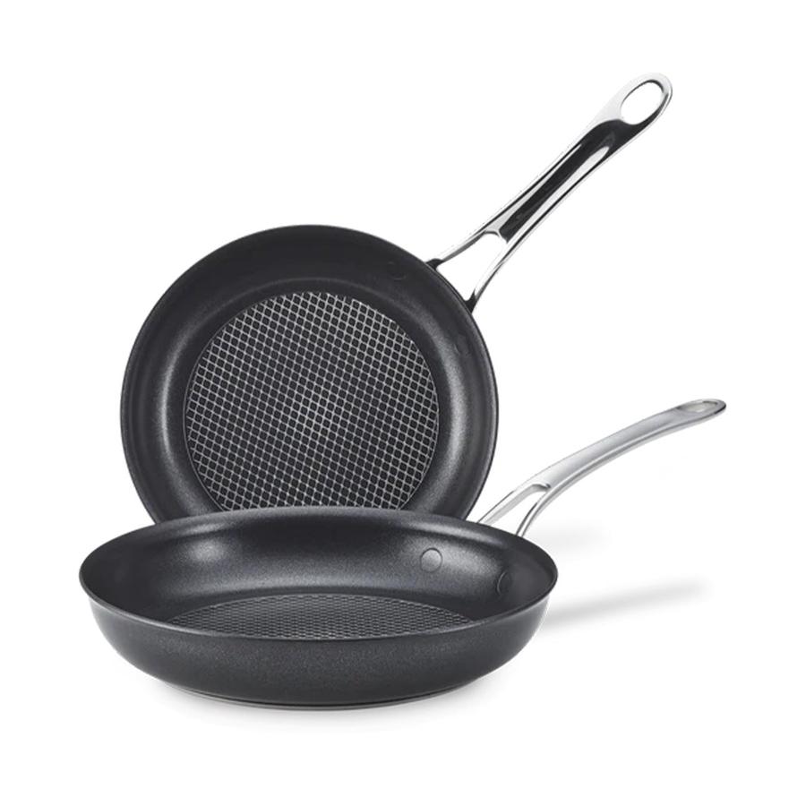 Anolon SearTech 21cm & 25cm Skillet Set Black Black