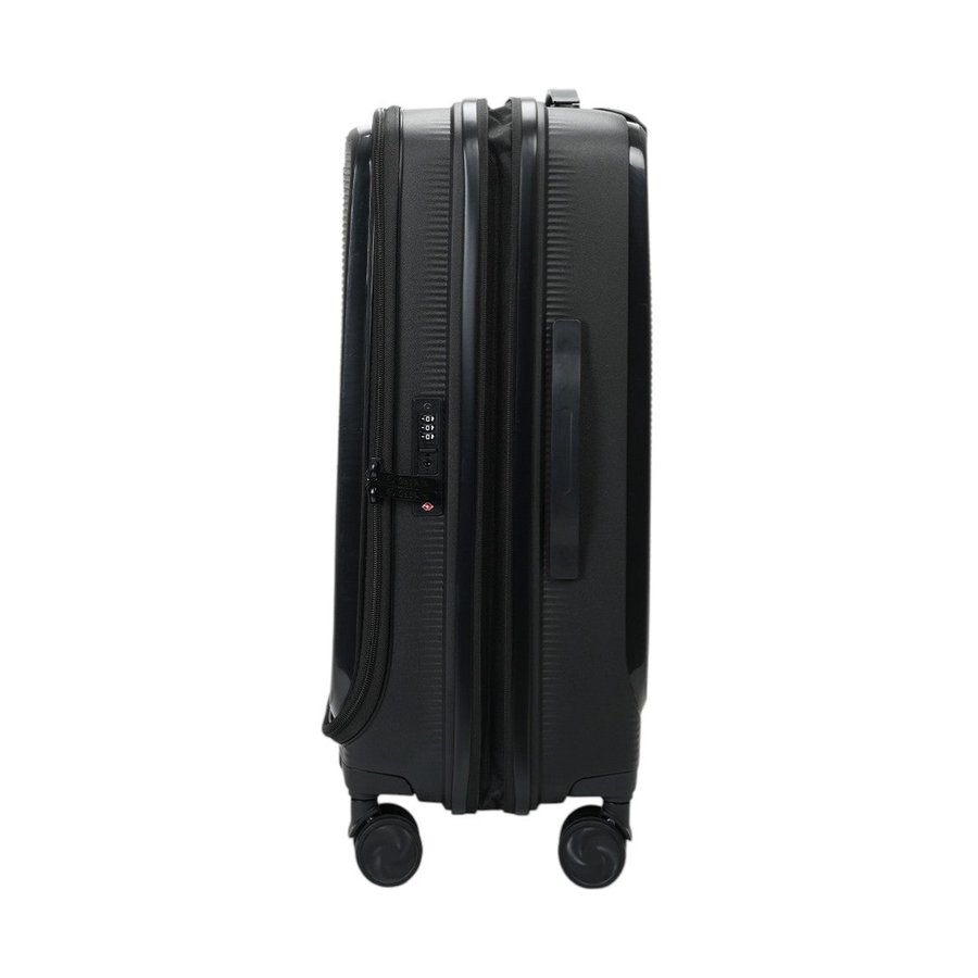 Caselite Venture 66cm Top Open Hardside Checked Suitcase Black Black