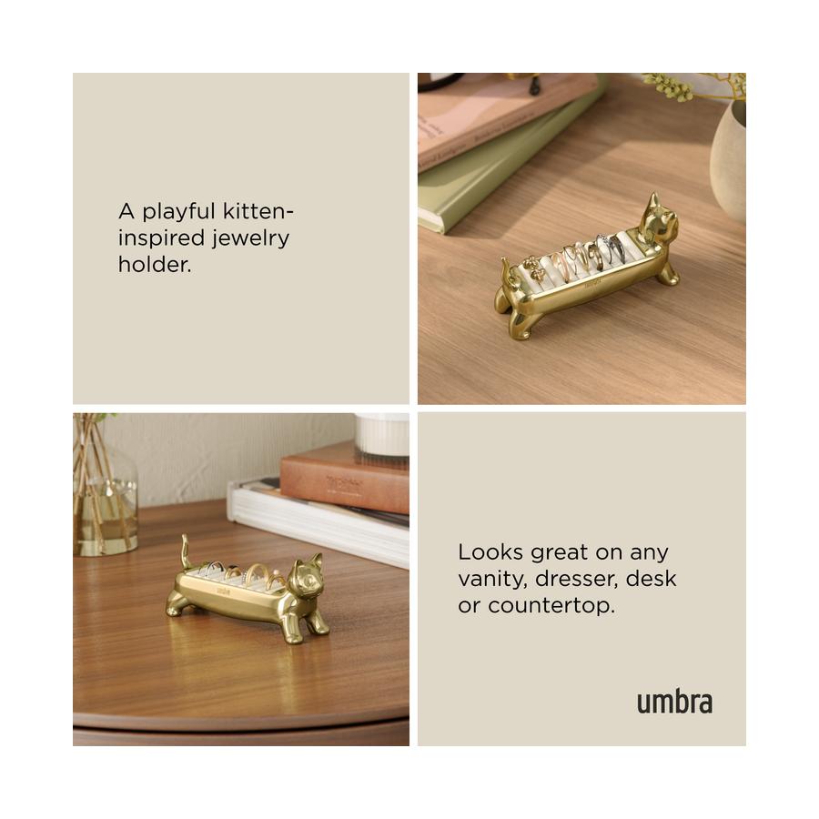 Umbra Ali Cat Ring Holder Brass Brass