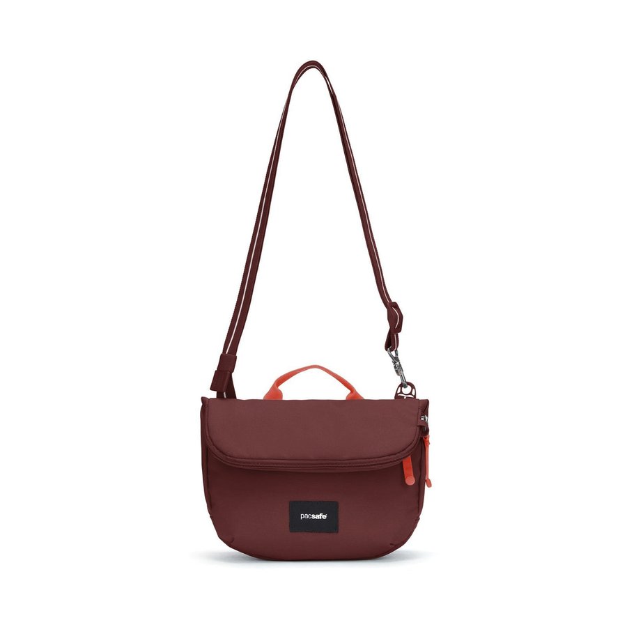 Pacsafe GO Anti-Theft Recycled Saddle Crossbody Bag Garnet Red Garnet Red