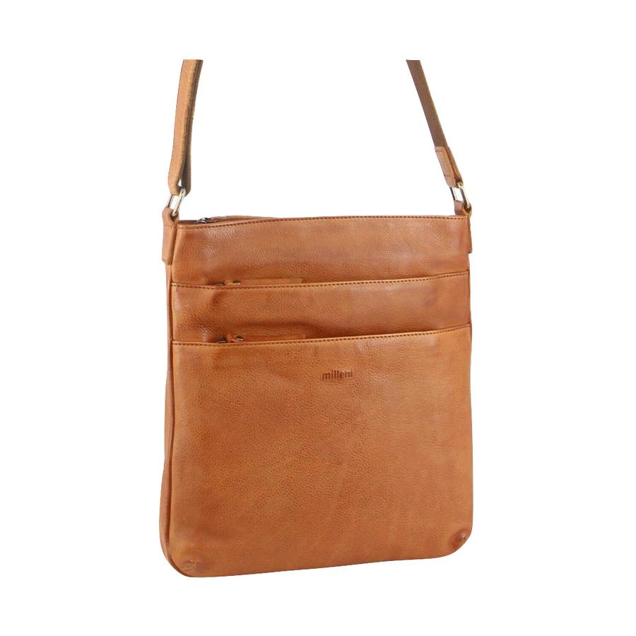 Milleni Flora Women's Leather Crossbody Bag Cognac Cognac