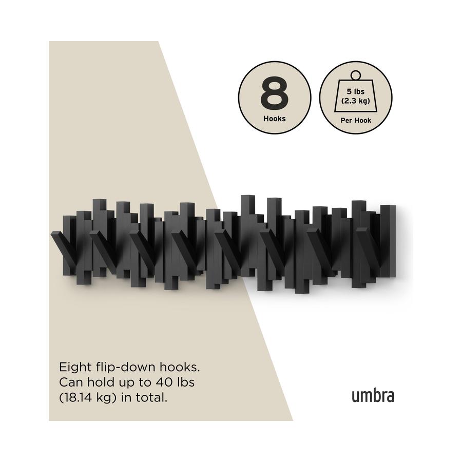 Umbra Sticks 8 Wall Hooks Black Black