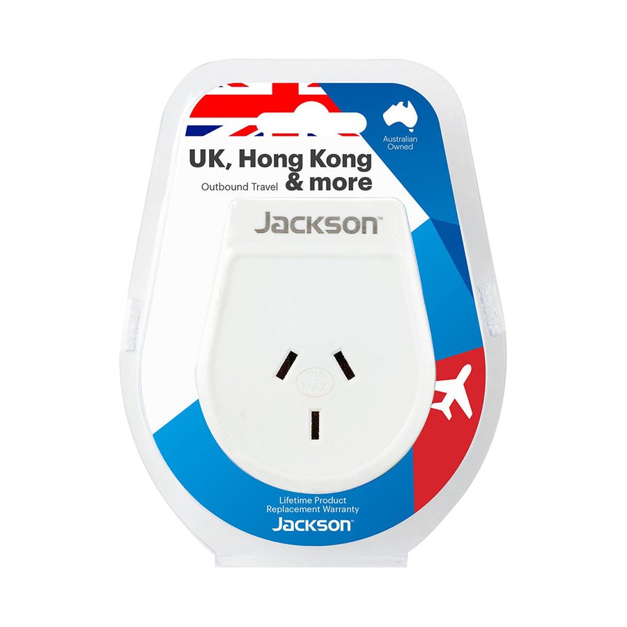 Jackson Outbound Slim Travel Adapter - UK & Hong Kong White White