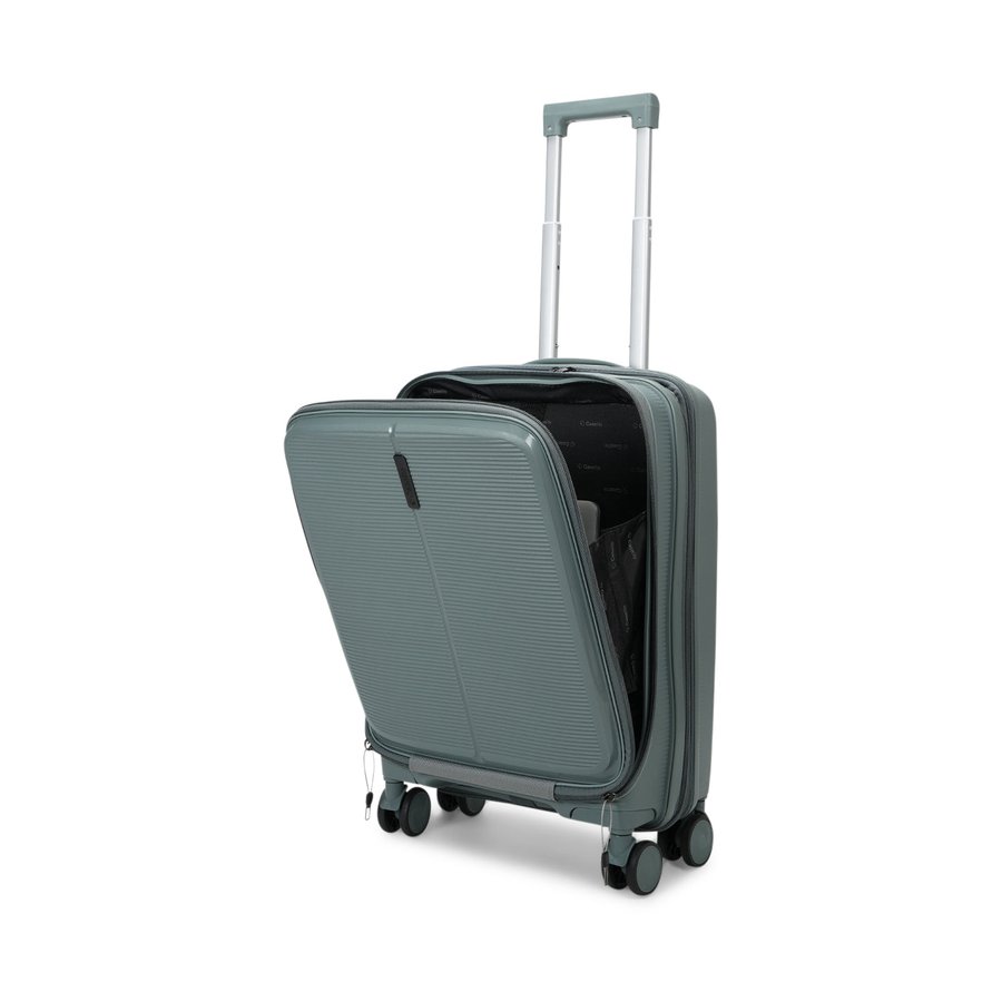 Caselite Venture 57cm Top Open Hardside Carry-On Suitcase Grey Green Grey Green