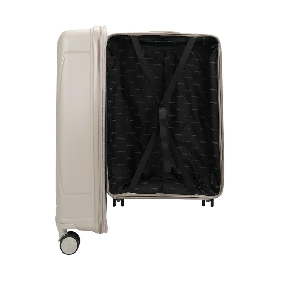 Caselite Quest 65cm Hardside Checked Suitcase Beige Beige