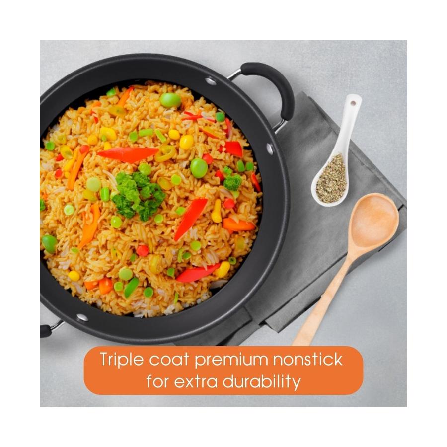 Raco Contemporary Non-Stick Induction 32cm/5.2L Covered Risotto Black Black