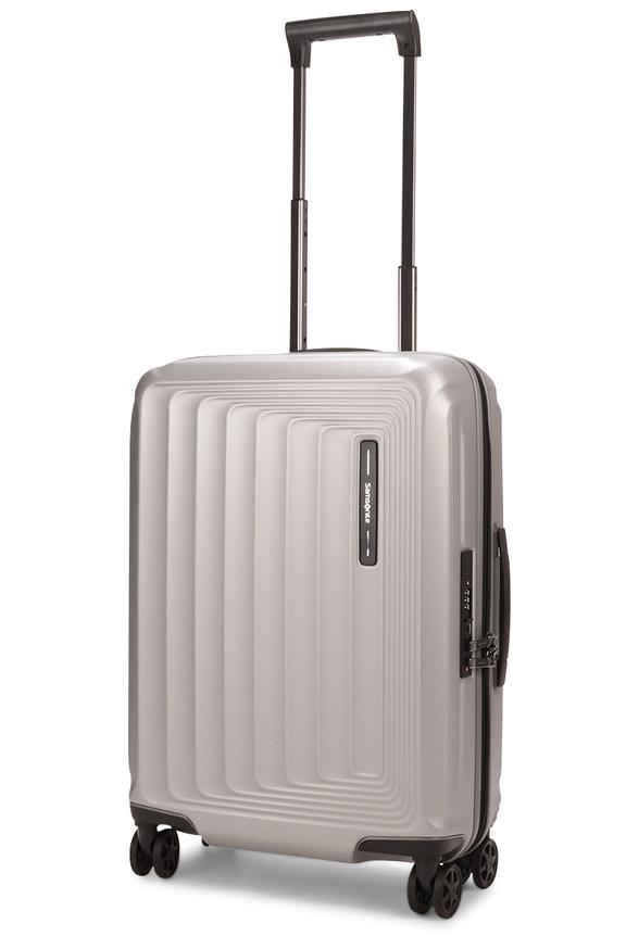 Samsonite Nuon 55cm Hardside USB Carry-On Suitcase Matte Silver