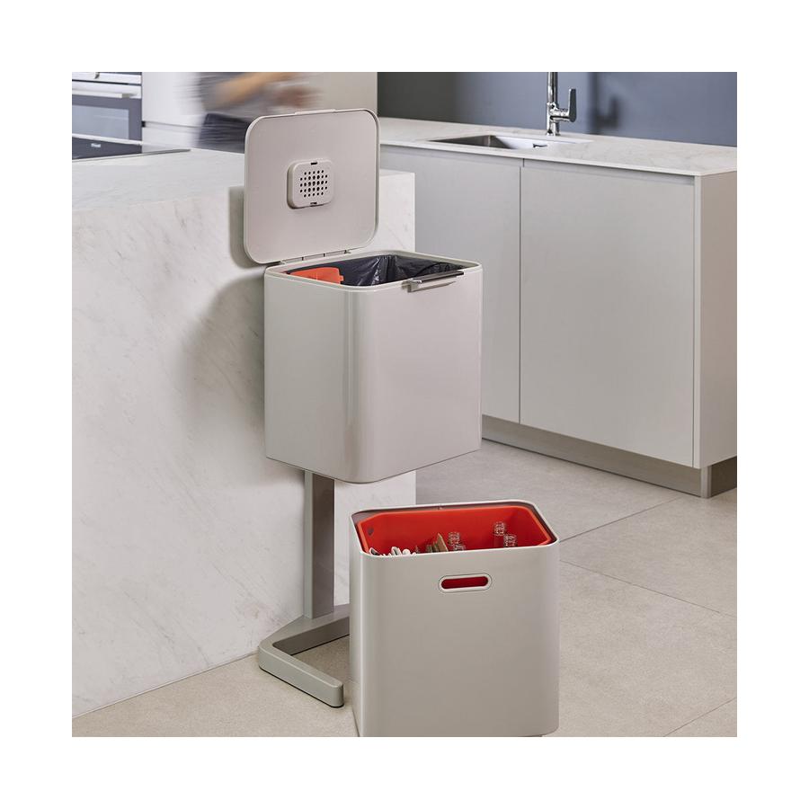 Joseph Joseph Totem 60L Waste & Recycling Bin Stone Stone