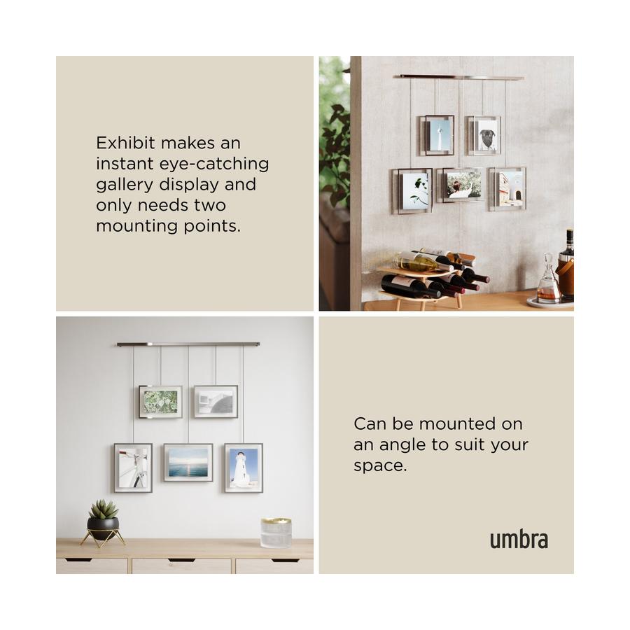 Umbra Exhibit Wall Picture Frames (Set of 5) Chrome Chrome