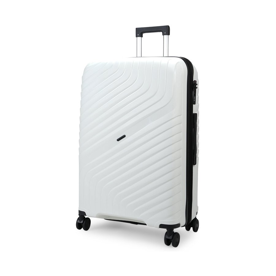 Nomad Journey 75cm Hardside Checked Suitcase White White