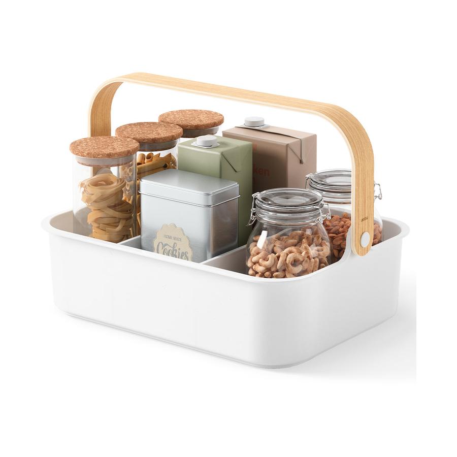 Umbra Bellwood Large Stackable Bin White/Natural White/Natural