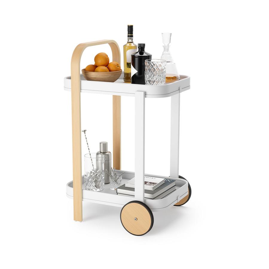 Umbra Bellwood Bar Serving Cart White/Natural White/Natural