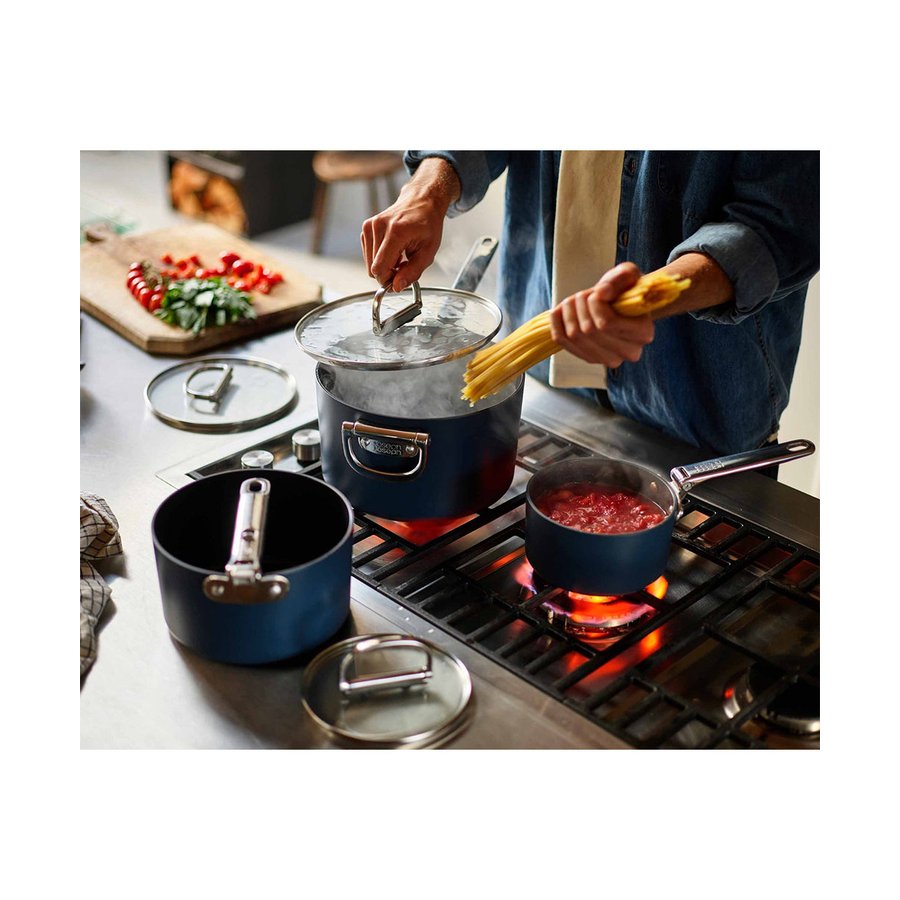 Joseph Joseph Space 3 Piece Non-Stick Saucepan Set Midnight Blue Midnight Blue