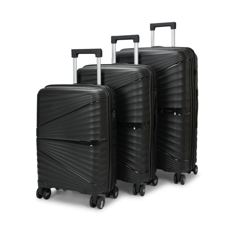 Nomad Aspire 55cm, 65cm and 75cm Hardside Luggage Set Black Black