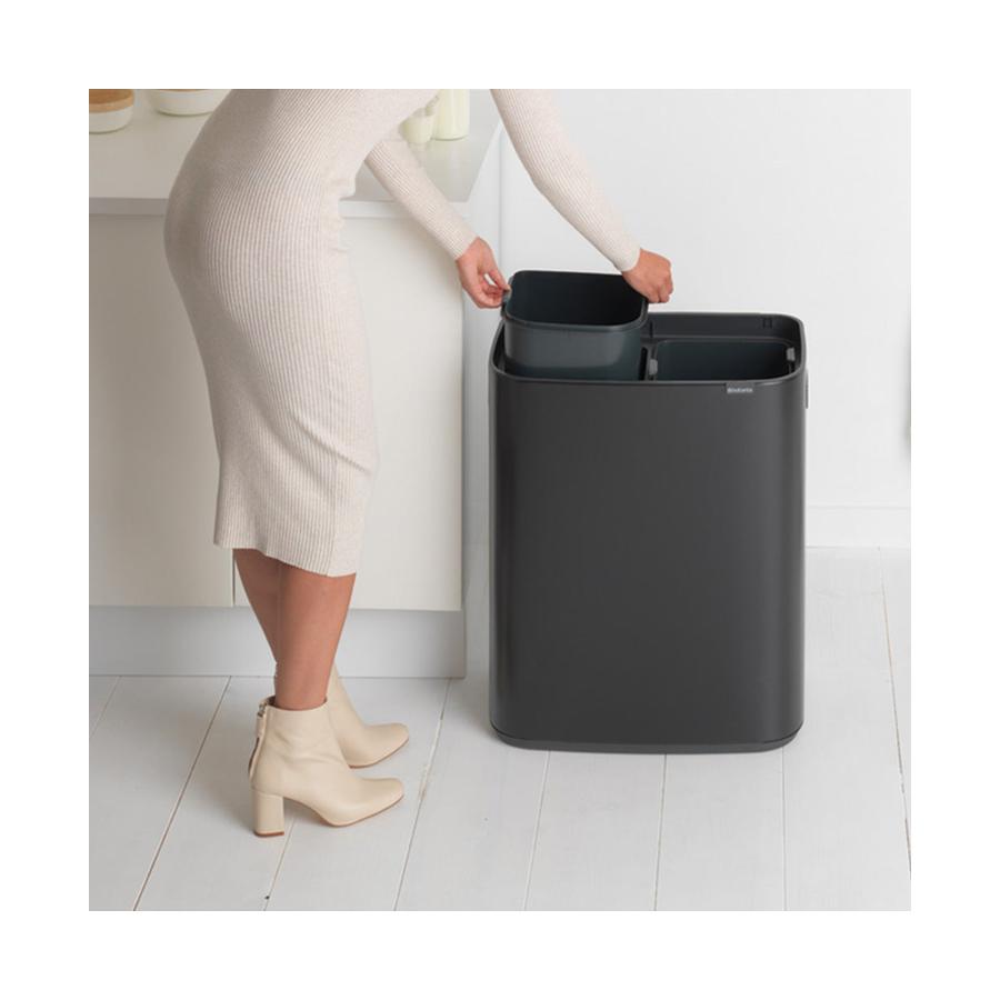 Brabantia Bo Touch Bin (2 x 30L) Matte Black Matte Black