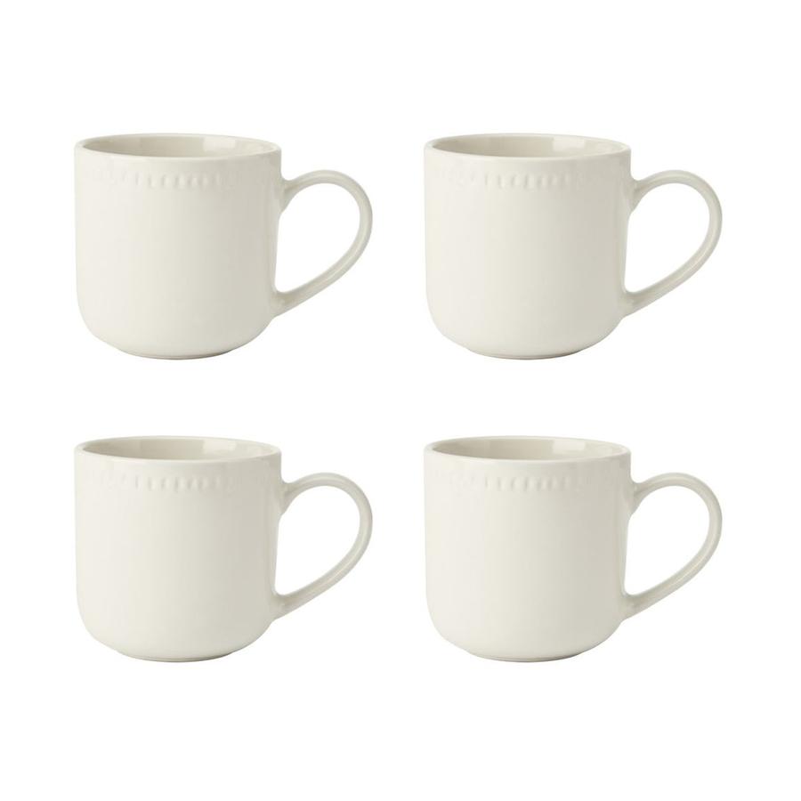 Mikasa Cranborne 320ml Stoneware Mugs (Set of 4) Cream Cream