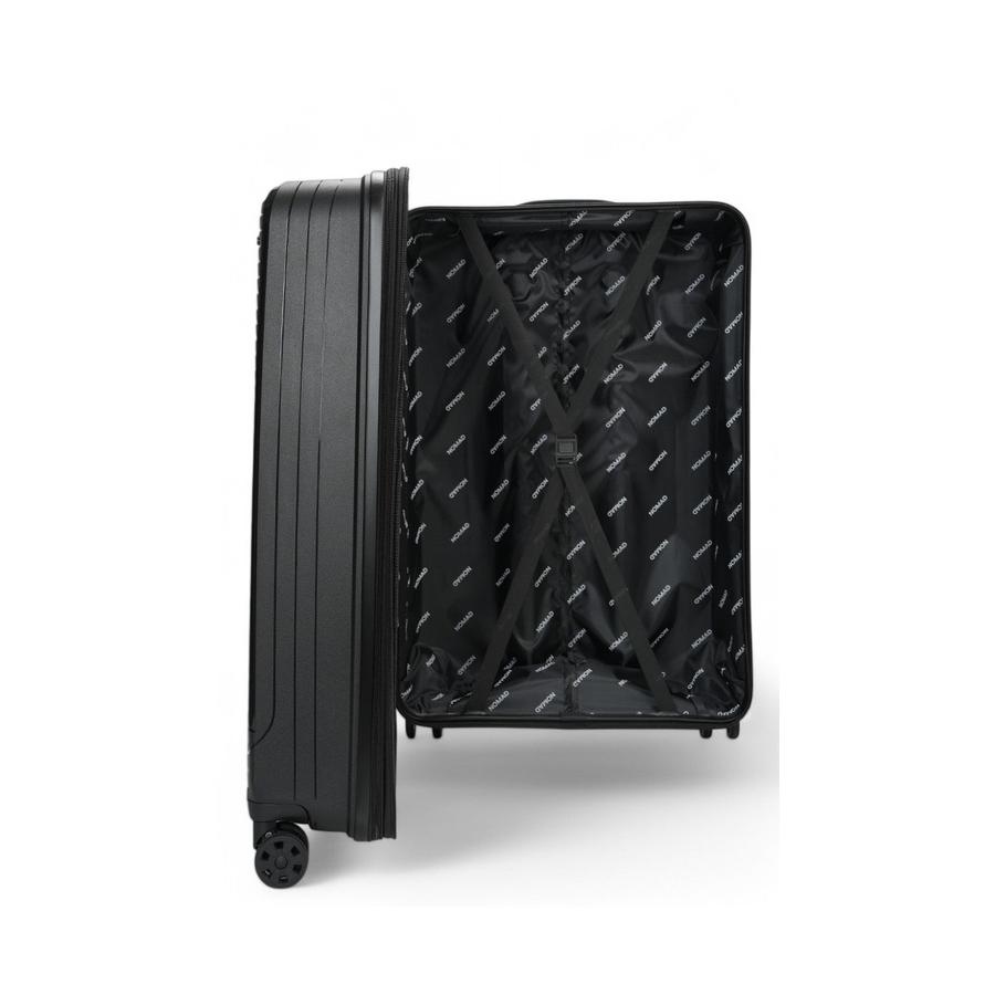 Nomad Venture 75cm Hardside Checked Suitcase Black Black