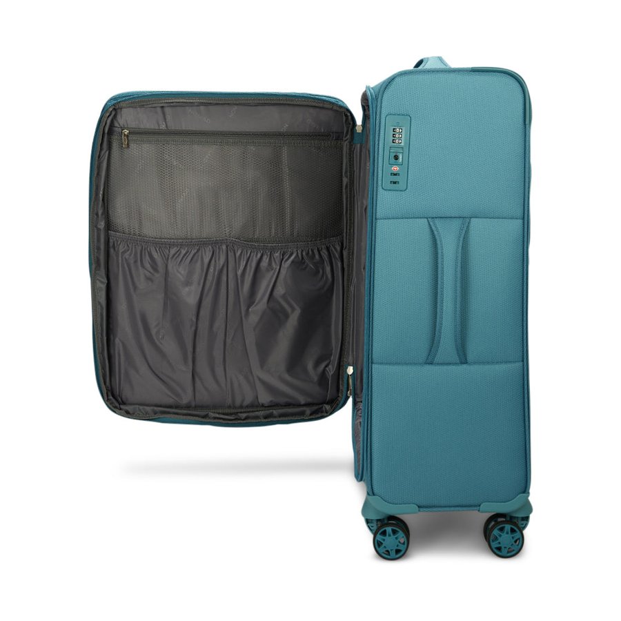Caselite Ultra 69cm Softside Checked Suitcase Teal Teal