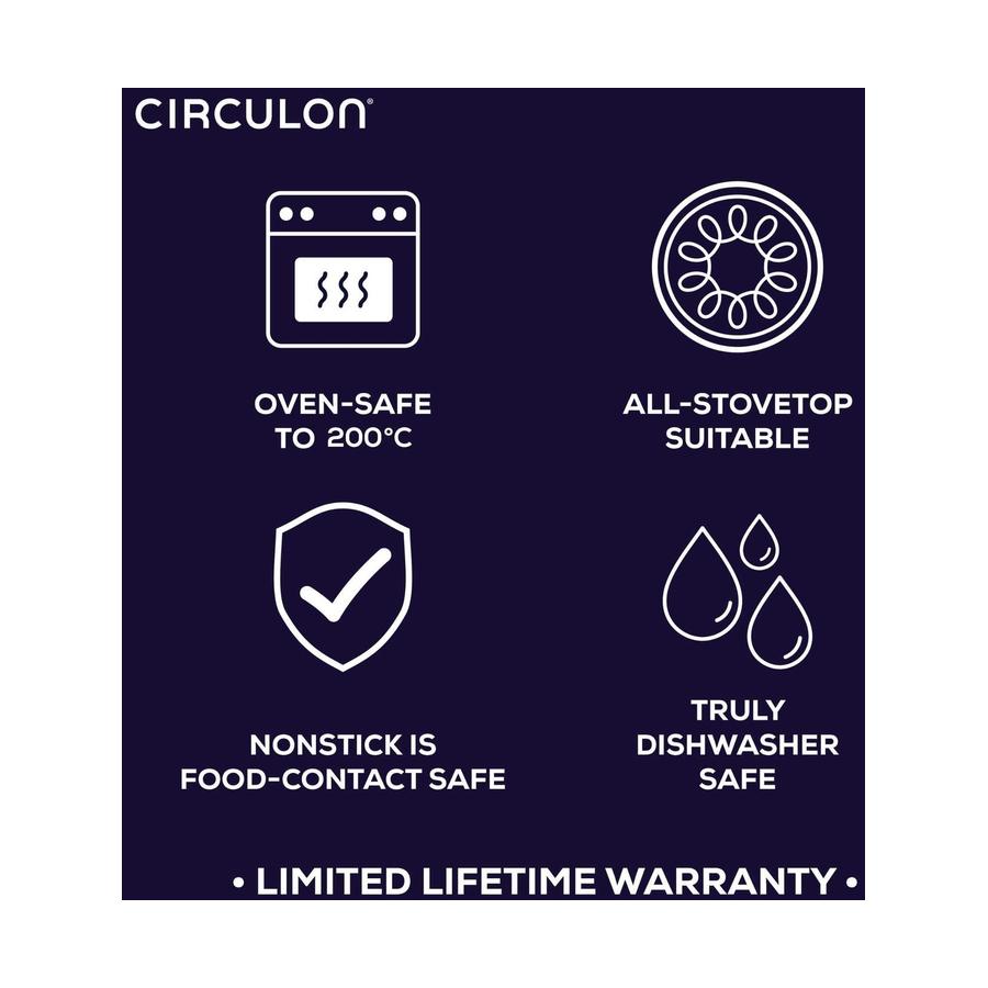 Circulon ScratchDefense A1 21.5cm Induction Skillet & 28.5cm Casserole Black Black