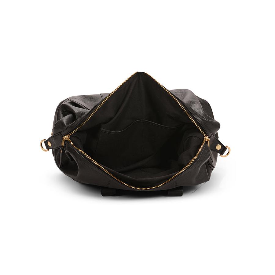 Explorer Weekender Leather Duffle Black Black