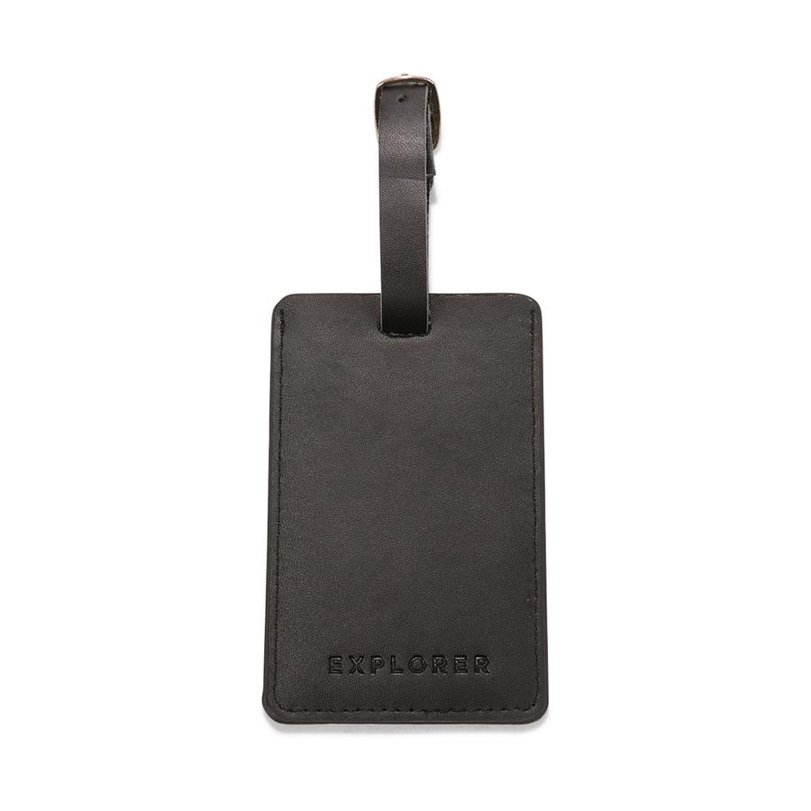 Leather Luggage Tag Black