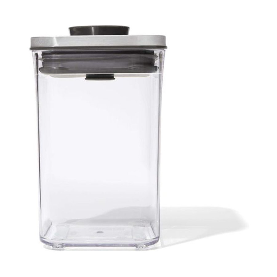 OXO Good Grips Steel POP 1L Small Square Short Container Clear Clear