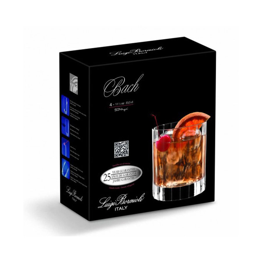 Luigi Bormioli Bach 335ml Crystal DOF Glass Tumbler Set of 6 Clear Clear