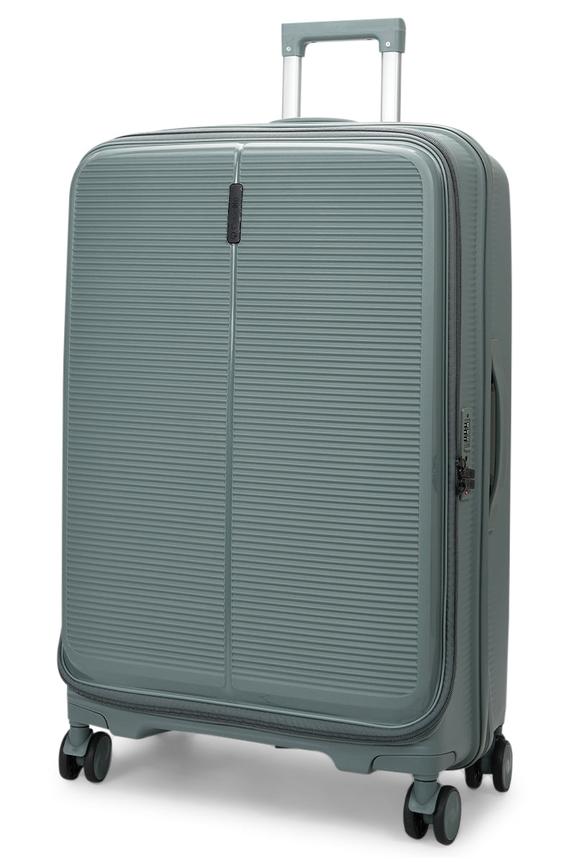 Caselite Venture 76cm Top Open Hardside Checked Suitcase Grey Green