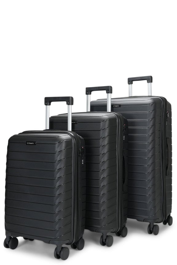 Caselite Expedition 56cm, 65cm & 75cm Hardside Luggage Set Black