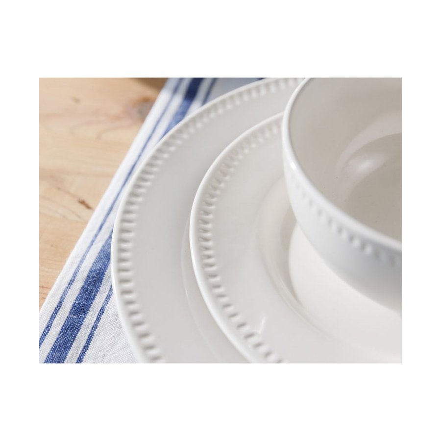 Mikasa Cranborne 12-Piece Stoneware Dinner Set Cream Cream