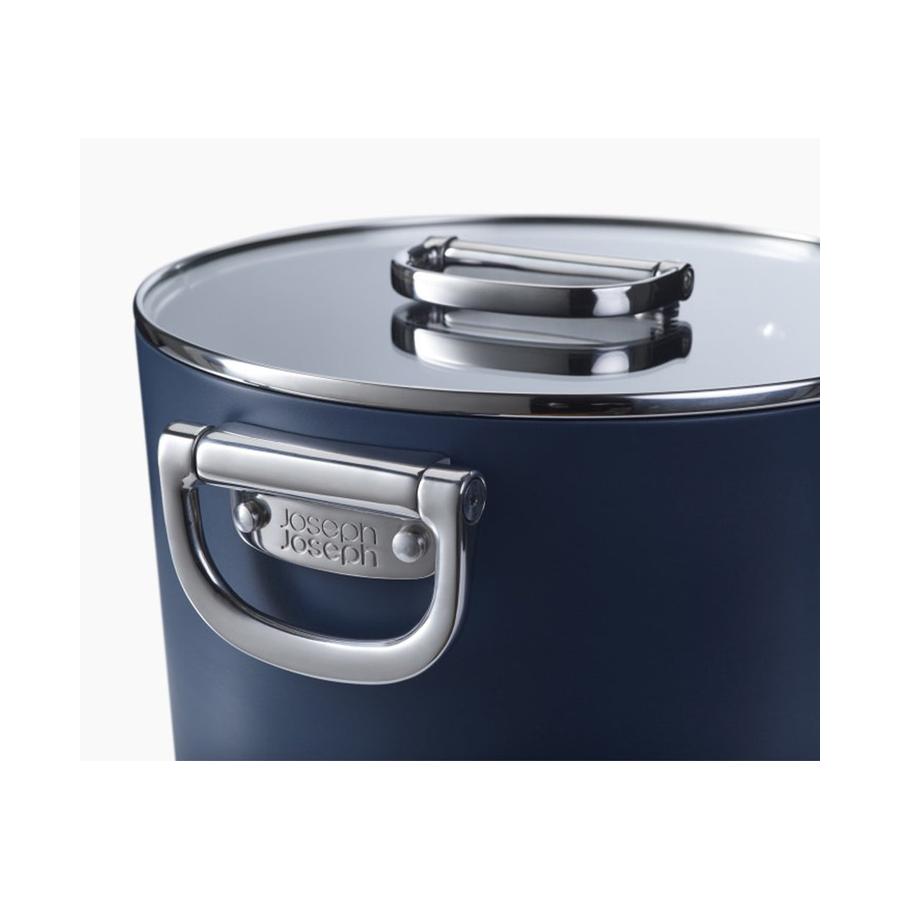 Joseph Joseph Space 25cm (8L) Non-Stick Stock Pot & Lid Midnight Blue Midnight Blue