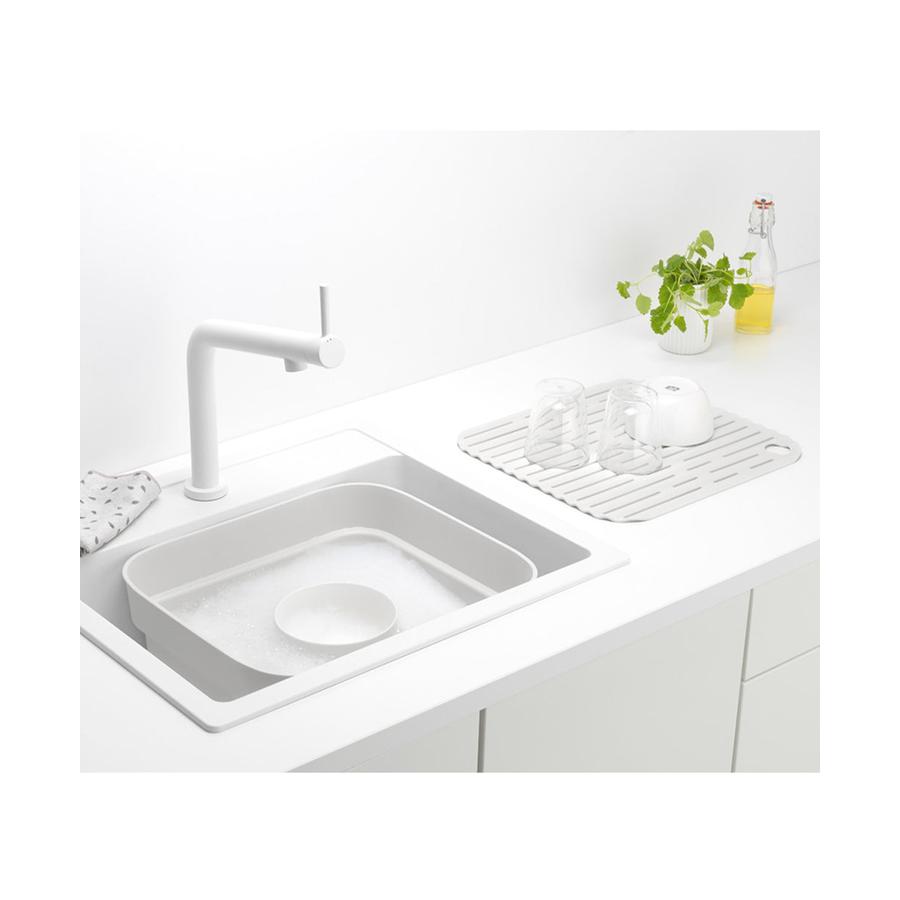 Brabantia Washing Up Bowl with Drying Tray Light Grey Light Grey