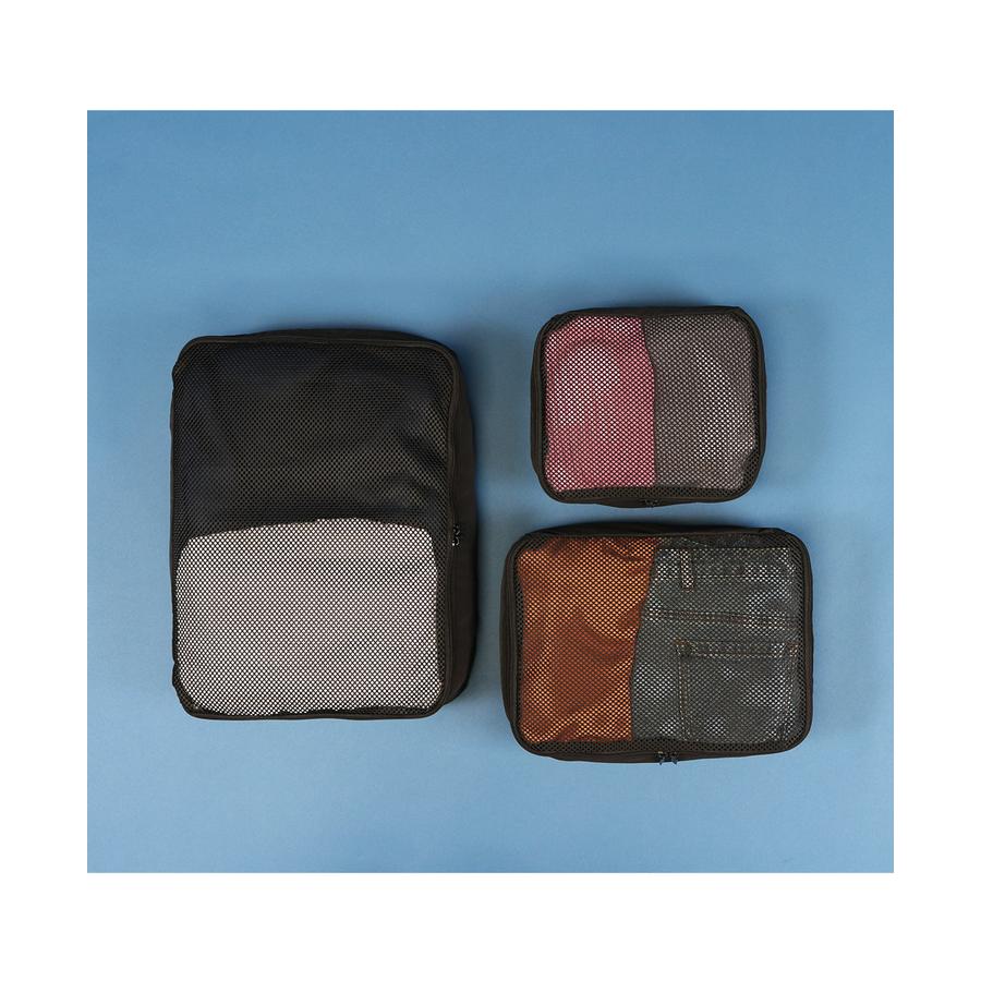 Explorer Square Packing Cube Set 3 Pack Black Black