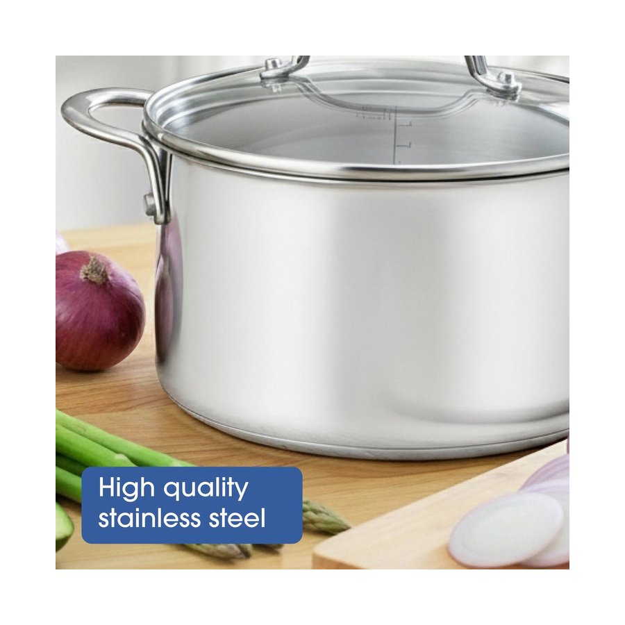 Raco Steel Essentials 20cm (3.8L) Induction Covered Saucepot Stainless Steel Stainless Steel